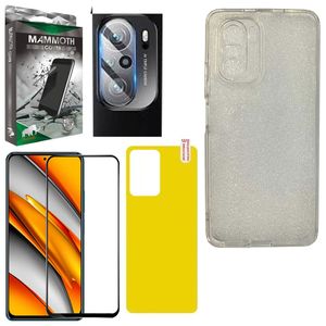کاور ماموت مدل M-BNDL-TP0 مناسب برای گوشی موبایل شیائومی Poco F3 به همراه محافظ صفحه نمایش و برچسب محافظ پشت و محافظ لنز دوربین