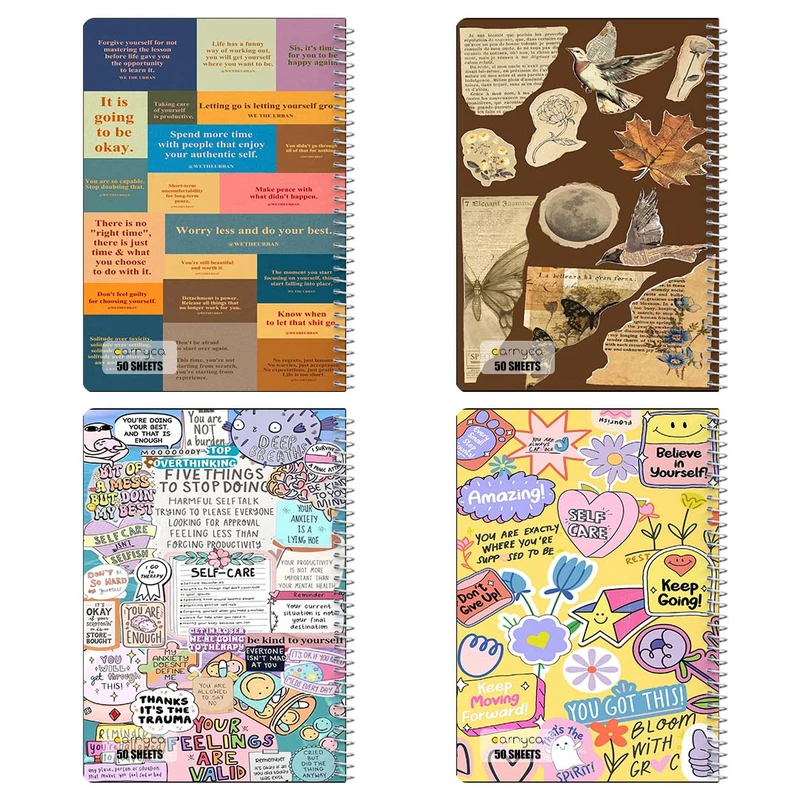 دفتر نقاشي 50 برگ کارنيکا طرح متون انگلیسی کد 44175 مجموعه 4 عددی