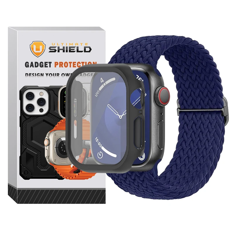بند آلتیمیت شیلد مدل Braided GRD مناسب برای اپل واچ Series 9 45mm به همراه کاور