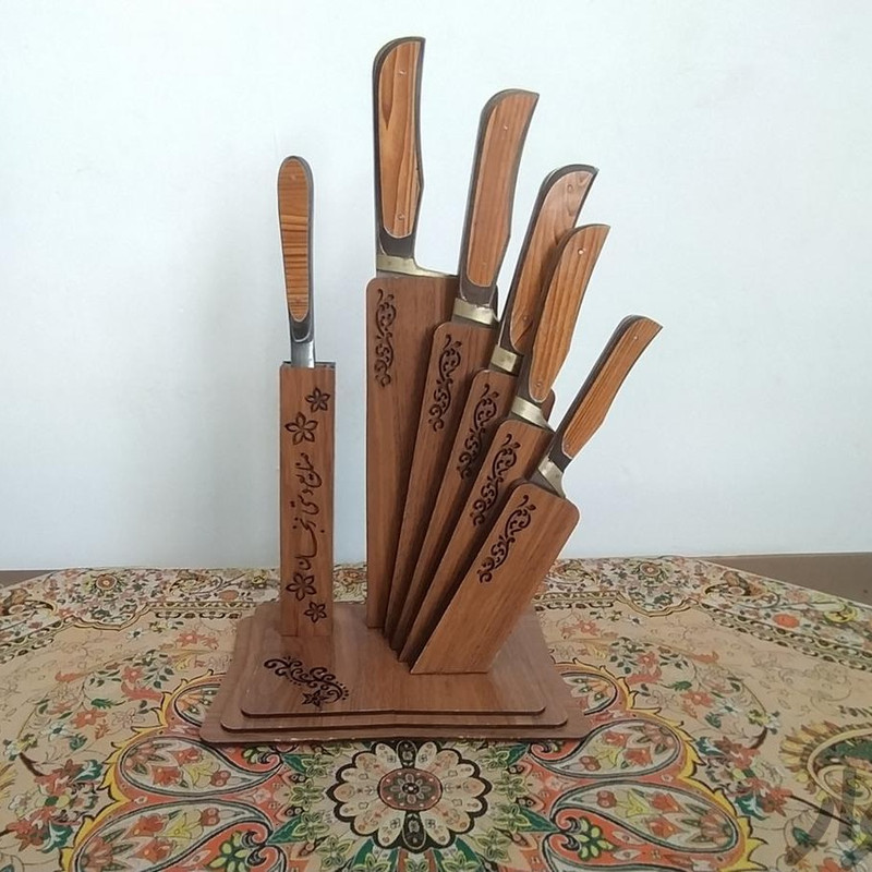 استند چاقو صنایع دستی زنجان مدل مهرزاد کد 001