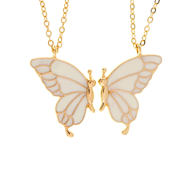 گردنبند زنانه برانت مدل دوستی پروانه مجموعه دو عددی