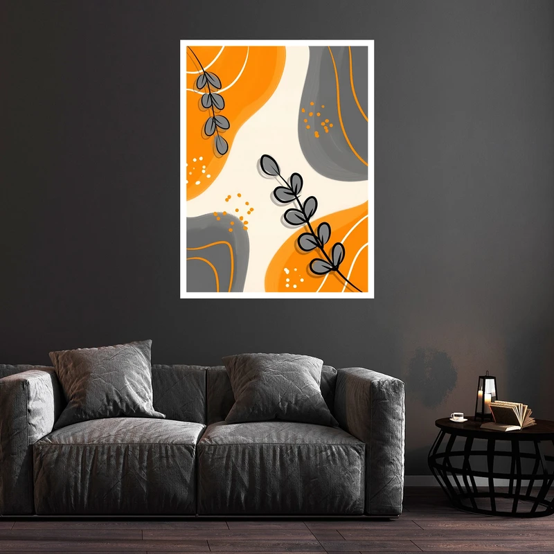 تابلو بکلیت طرح دکوراتیو هنری مدرن و مینیمال مدل W-bu5796 فریم سفید