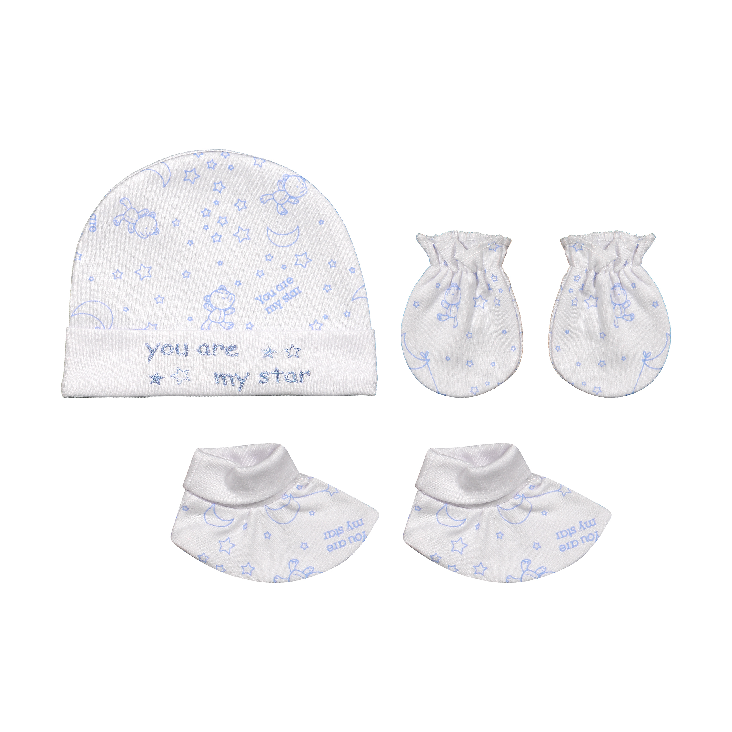 ست 3 تکه لباس نوزادی پاپو مدل  خرس و ماه 01