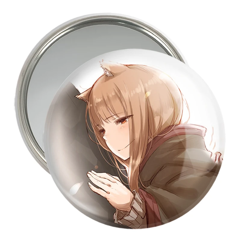 آینه جیبی خندالو مدل هولو انیمه ادویه و گرگ کد 36140