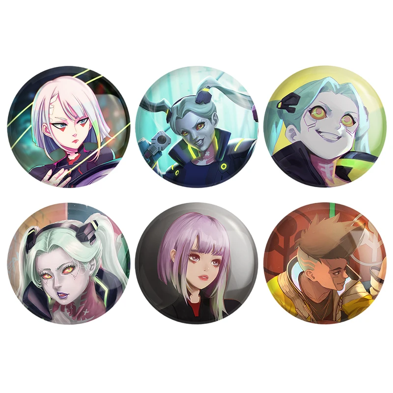 مگنت خندالو طرح انیمه سایبر پانک Cyberpunk کد 1373A مجموعه 6 عددی