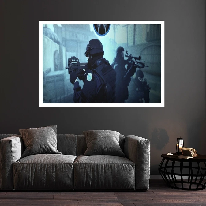 تابلو بکلیت طرح بازی Counter-Strike مدل قاب شاسی W-s9637