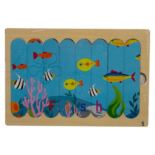 پازل 8 تکه مدل کرکره ای طرح ماهی مناسب برای کودکان