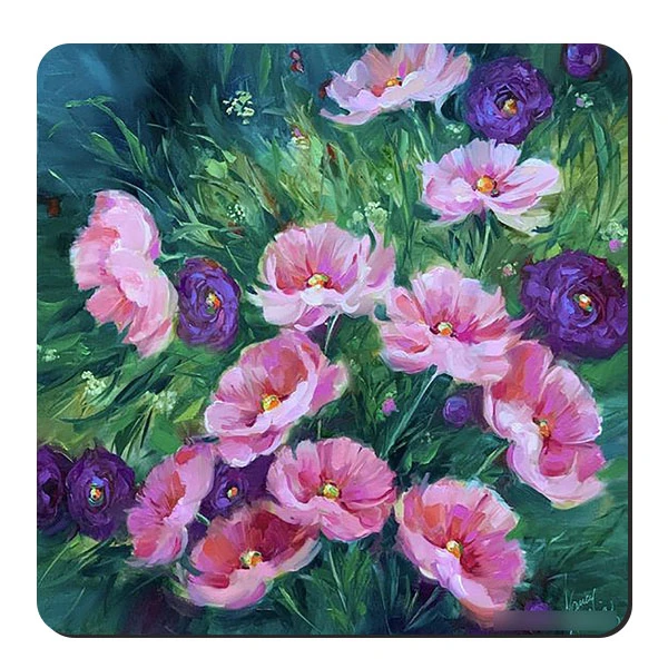  زیر لیوانی طرح نقاشی گل کد nzl537