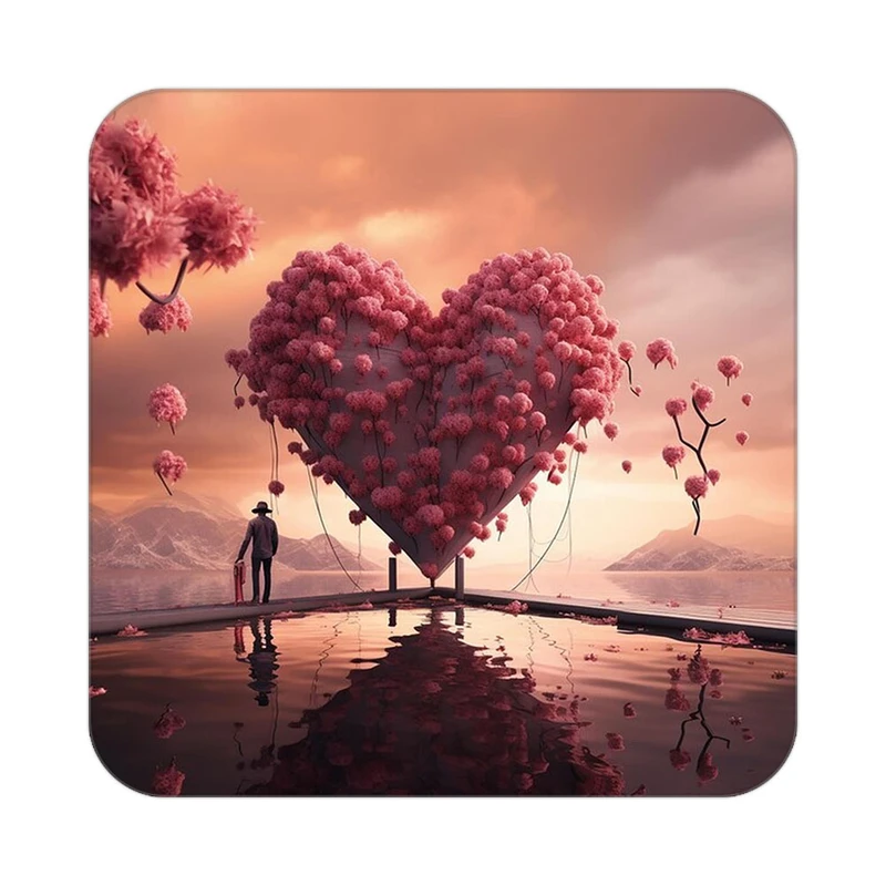 زیر لیوانی کاکتی مدل عاشقانه کد mp10027