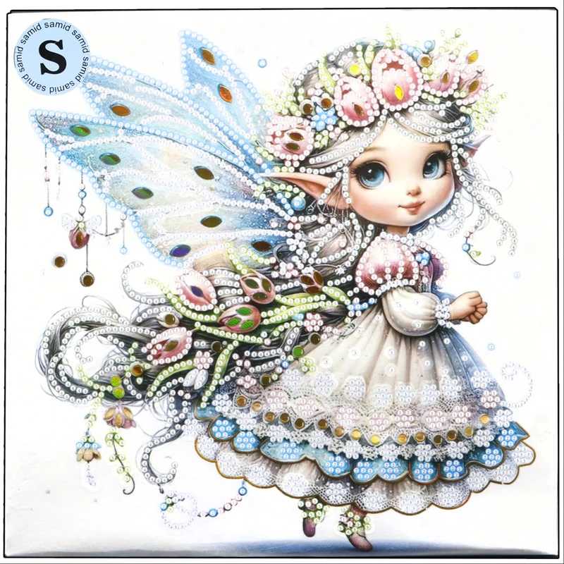 بازی آموزشی سمید مدل ساخت تابلو نقاشی الماسی برنزی طرح عروسکی