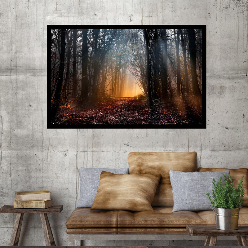 تابلو نوری بکلیت طرح جنگل پاییزی مدل B-MO1644