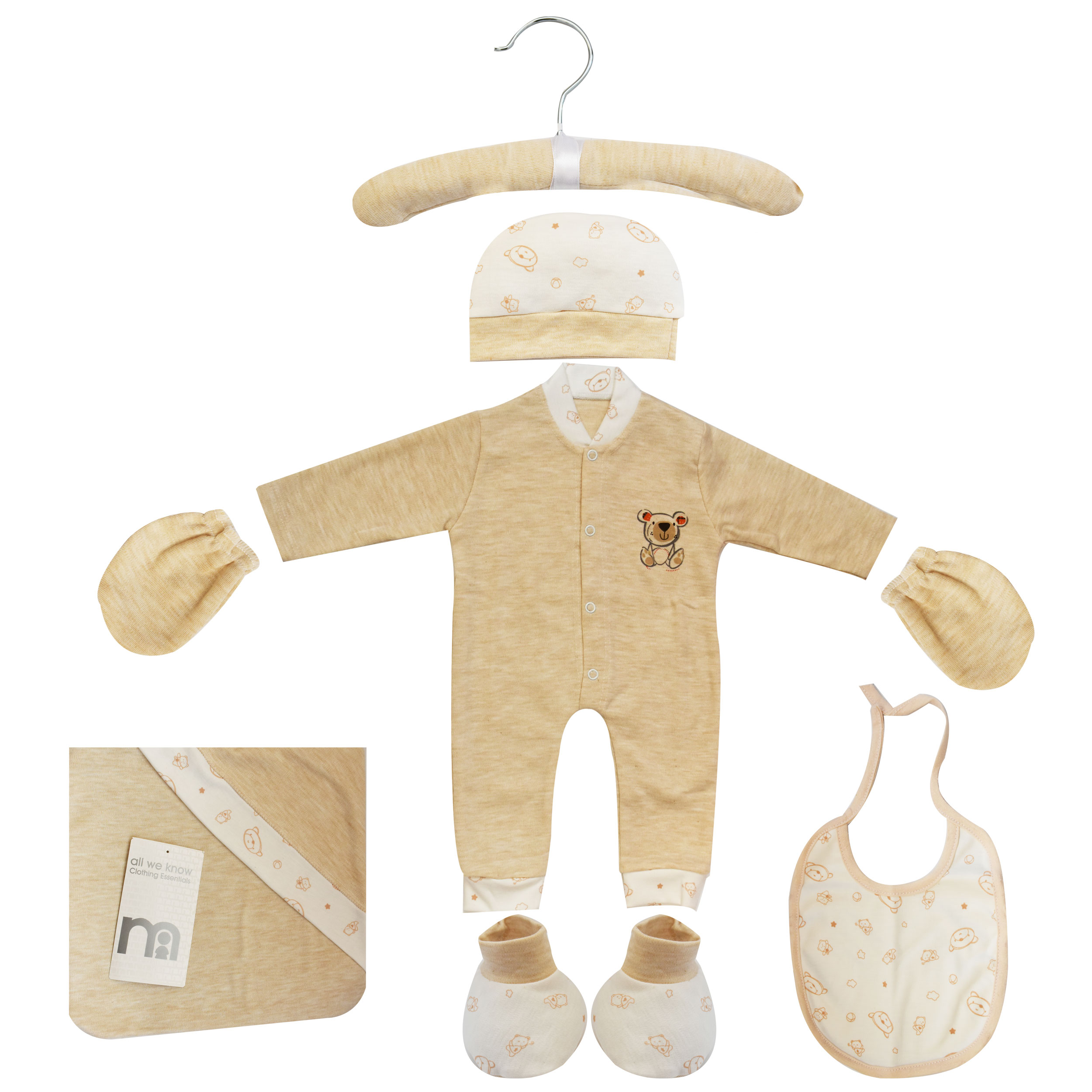 ست 7 تکه لباس نوزادی مادرکر طرح خرس کد M454.8