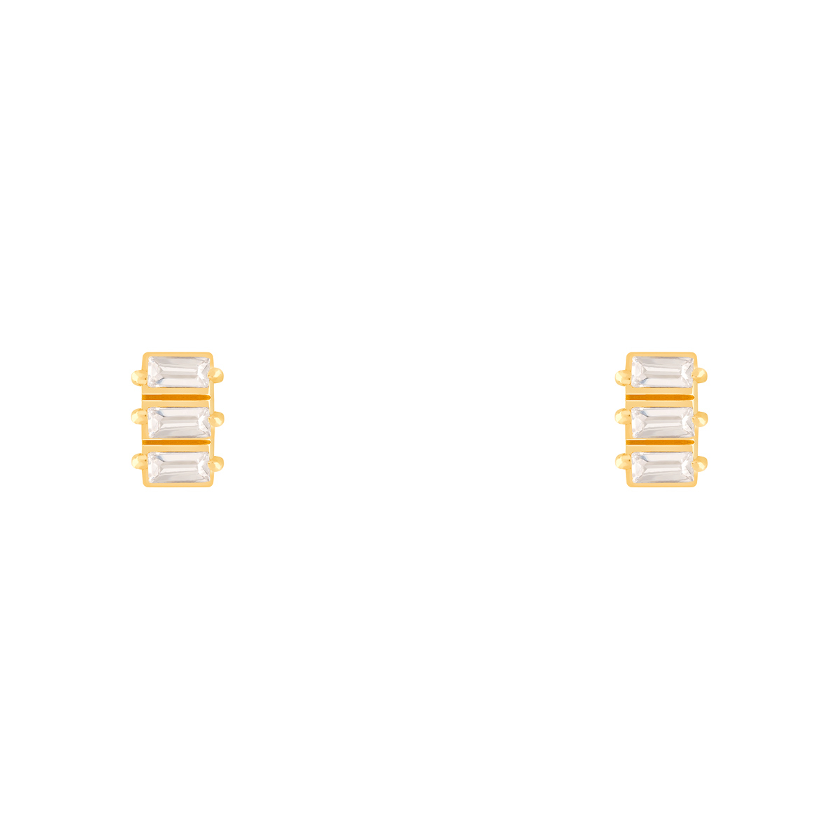 گوشواره طلا 18 عیار زنانه پرسته مدل سه باگت