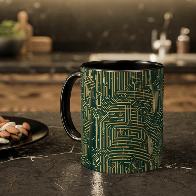 ماگ مدل دسته رنگی طرح مدار چاپی ماگ مدل دسته رنگی طرح مدار چاپی