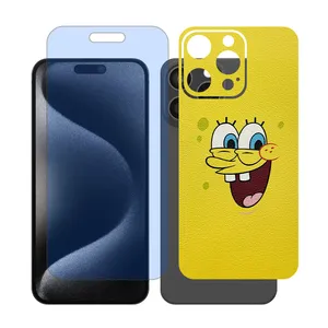 Glass Together model anti blue screen protector suitable for Apple iPhone 15 Pro Max mobile phone with cover sticker on the back of the phone