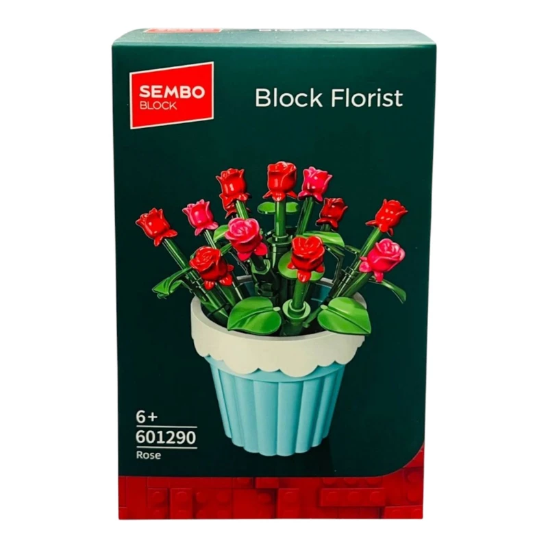 ساختنی 50 تکه سیمبوبلاک مدل گلدان گل رز کد 601290