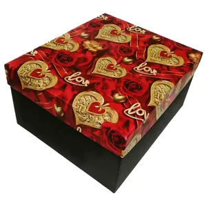 جعبه هدیه مدل مستطیل طرح قلب کد 006