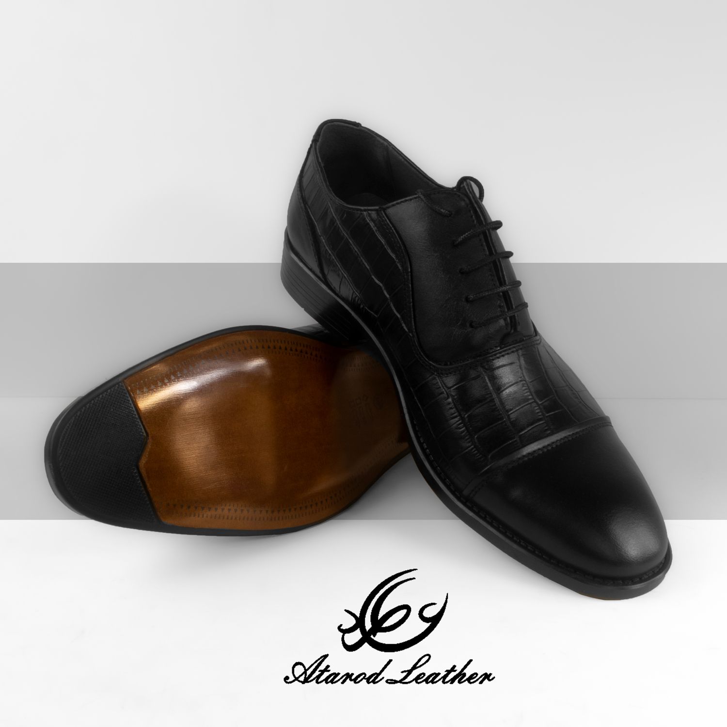 کفش مردانه چرم عطارد مدل چرم طبیعی کد SH33 -  - 12