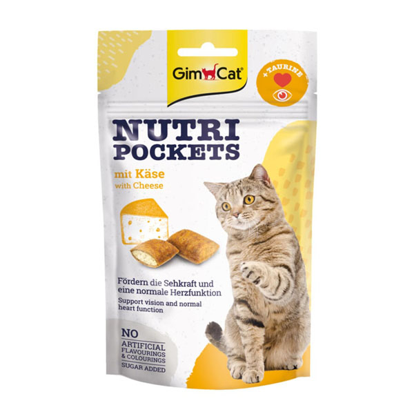 تشویقی گربه جیم کت مدل Nutri Pockets با طعم پنیر وزن 60 گرم