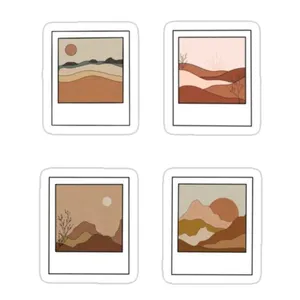 استیکر لپ تاپ و موبایل طرح فتوکارت مجموعه 4 عددی