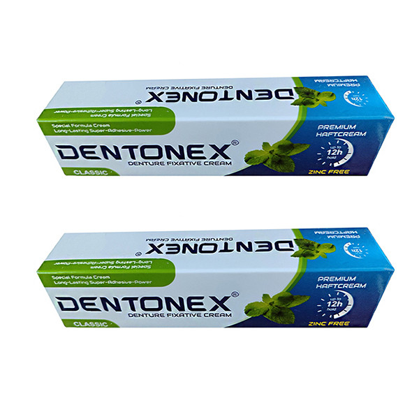 چسب دندان مصنوعی دنتونکست مدل ZinkFree2025 حجم 47 میلی لیتر مجموعه 2 عددی