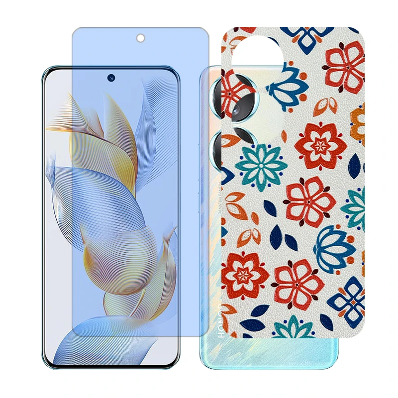 محافظ صفحه نمایش مات آنتی بلو گلس مدل Together مناسب برای گوشی موبایل آنر 70 به همراه برچسب پوششی پشت گوشی 