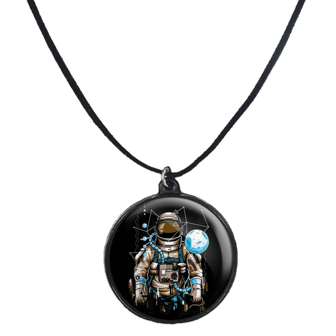 گردنبند پرمانه طرح فضانورد کد pmb.10392 مدل دو طرفه