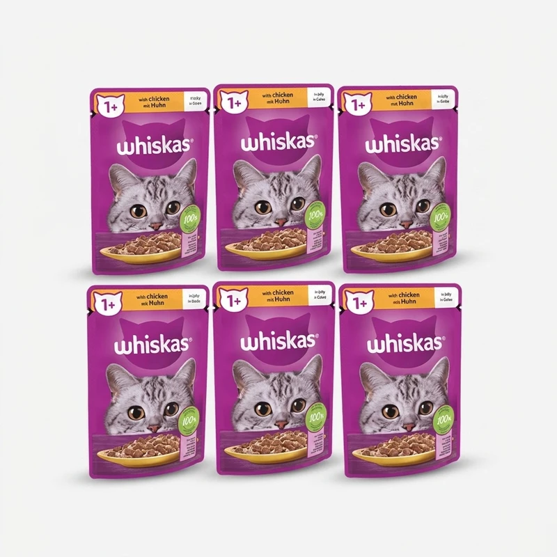 پوچ گربه ویسکاس مدل Chicken وزن 85 گرم بسته 6 عددی