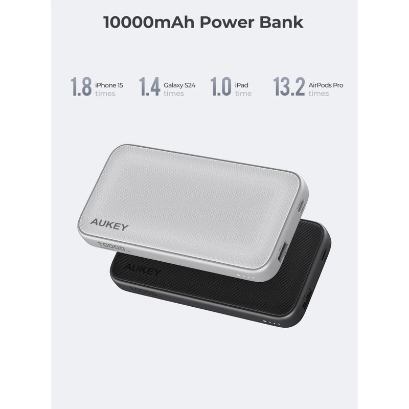 پاوربانک 15 وات آکی مدل PB-Y46 ظرفیت 10000 میلی‌آمپرساعت