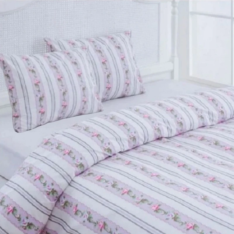 سرویس ملحفه 2 نفره 3 تکه انگلیش هوم مدل Stripe Blush