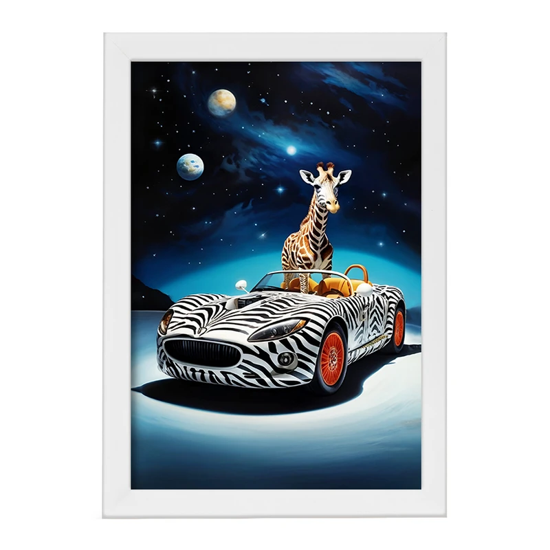 تابلو خندالو مدل زرافه انتزاعی کد F10058