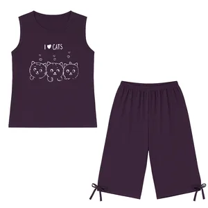 ست تاپ آستین حلقه ای و شلوارک مدل 3CATS-PUR