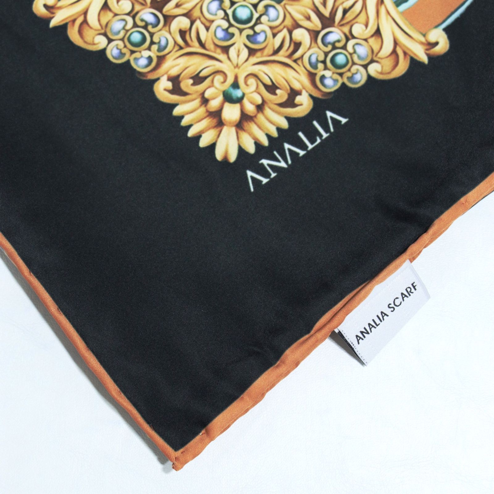 روسری زنانه آنالیا مدل ابریشم توییل دور دست دوز بهاری کد ana-9607 -  - 33