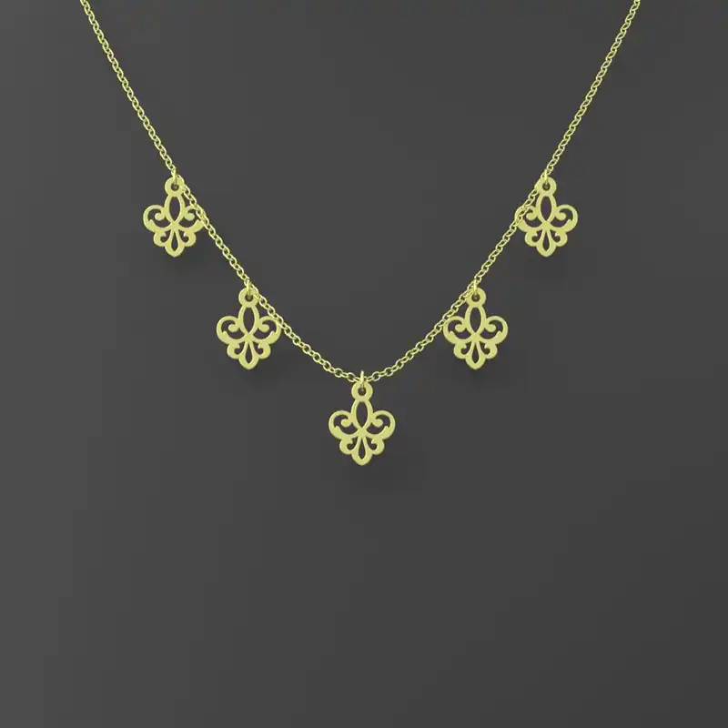 گردنبند طلا 18 عیار زنانه مدوپد مدل اسلیمی کد RNA15286