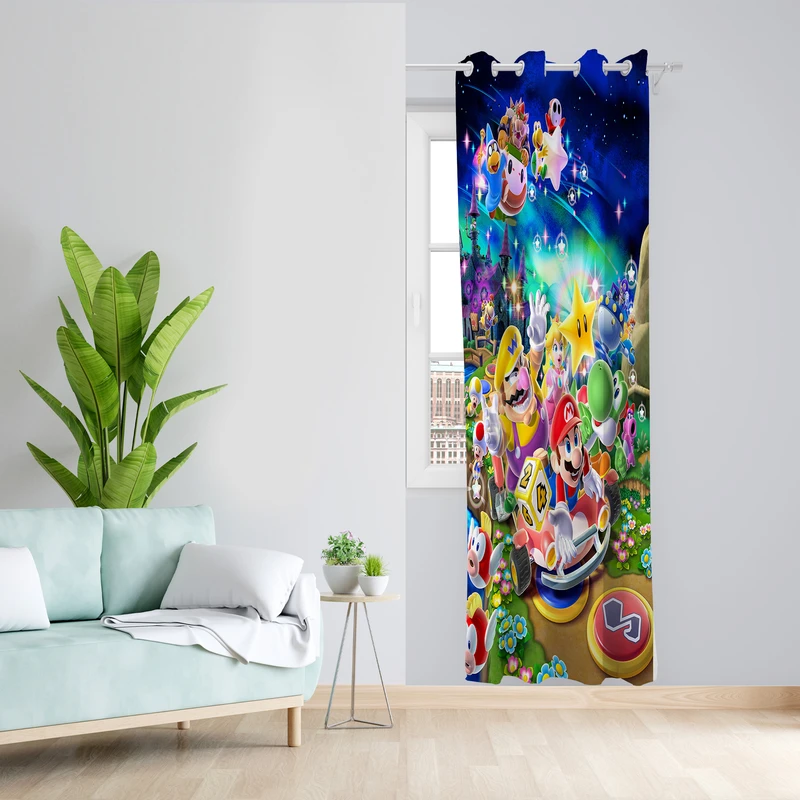 پرده طرح کارتونی مدل مخمل پانچی کد L 937 Z سایز 140x200 سانتی متر