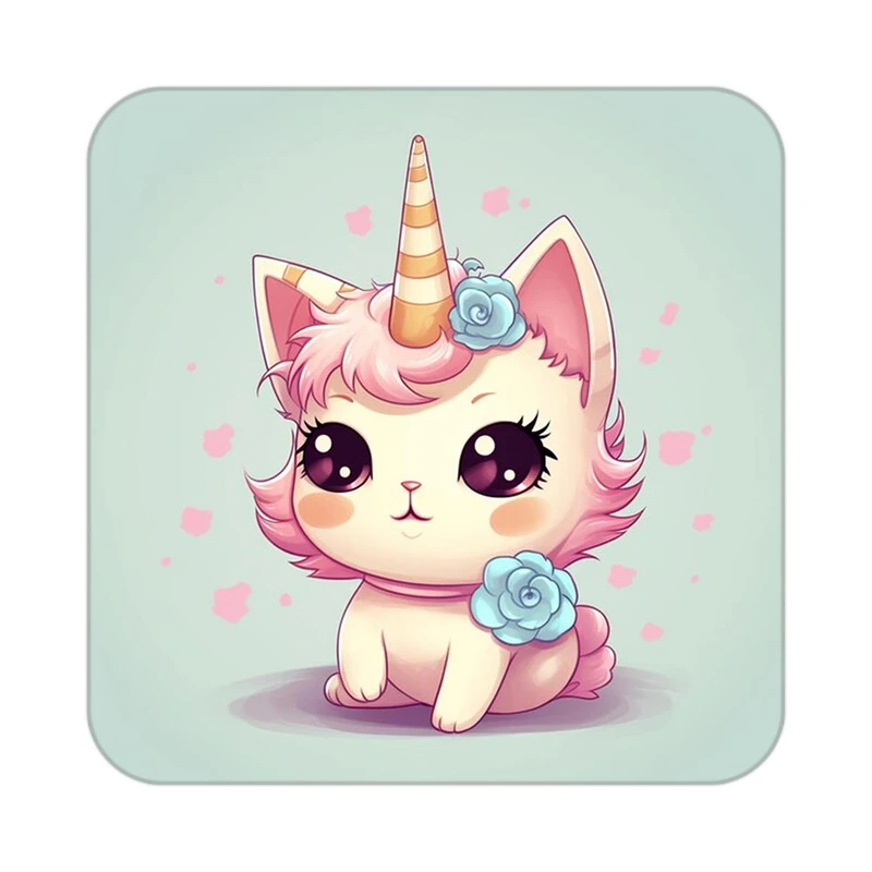 زیر لیوانی کاکتی طرح اسب تک شاخ و یونیکورن مدل mp29492