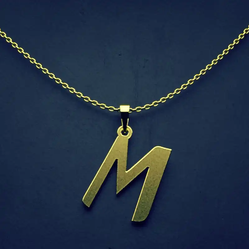 گردنبند طلا 18 عیار زنانه مدوپد مدل حرف M کد H3-1-1273