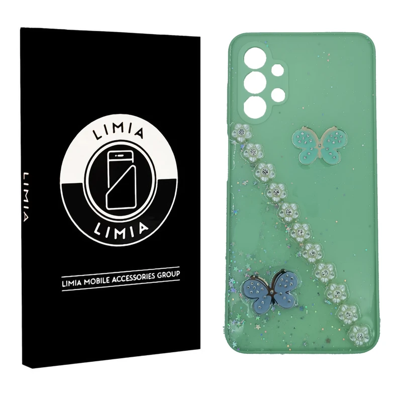 کاور لیمیا مدل فانتزی لنزدار پشت شیشه ای طرح اکلیلی و پروانه ای مناسب برای گوشی موبایل سامسونگ Galaxy A53
