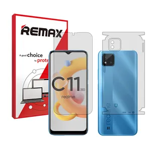 Remax HyGEL model transparent screen protector suitable for Realme C11 -2021- mobile phone along with the back of the phon