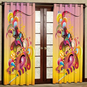 پرده کودک مدل آبنبات هازان پانچی کد 2175 سایز 140x200 سانتی متر