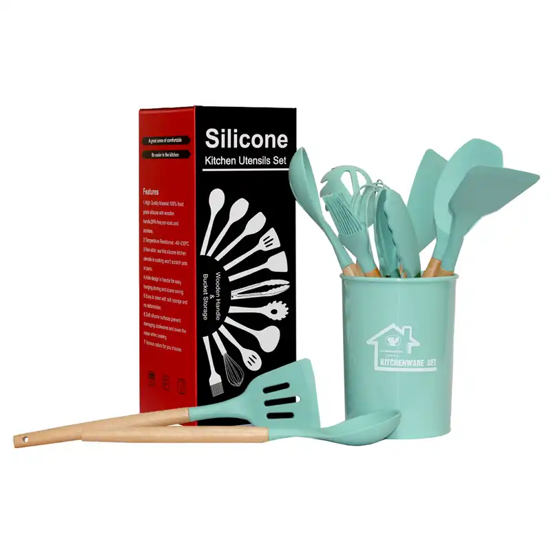 سرویس کفگیر و ملاقه 12 پارچه  کیچن‌ وار ست مدل سیلیکونی