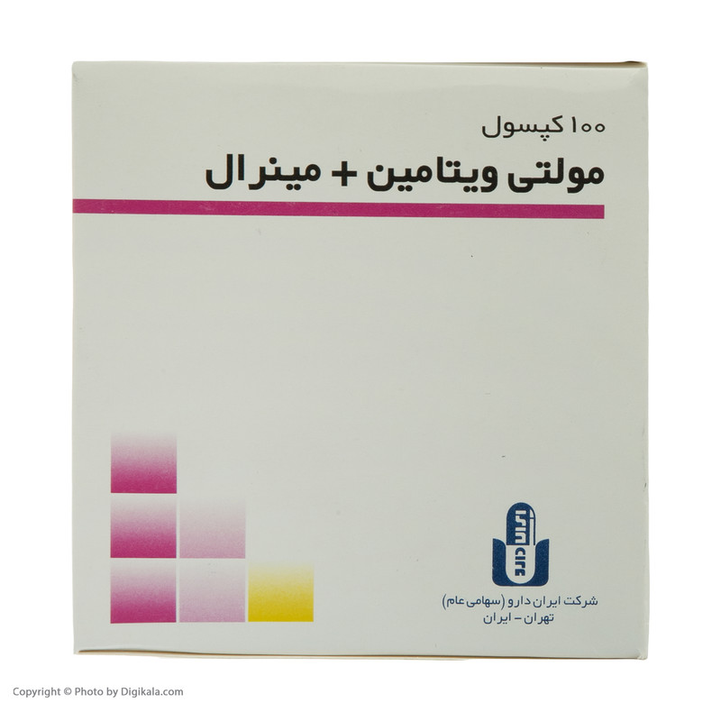  مولتی ویتامین مینرال ایران دارو بسته 100 عددی