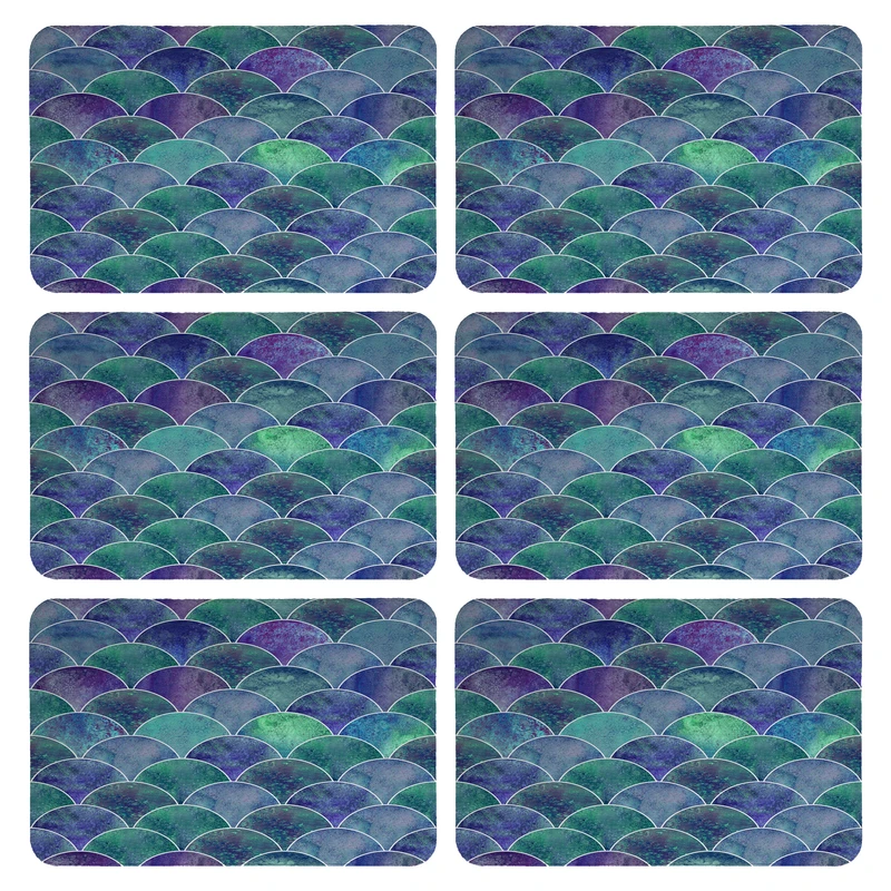 زیربشقابی طرح آبرنگی کد 9190 بسته 6 عددی 