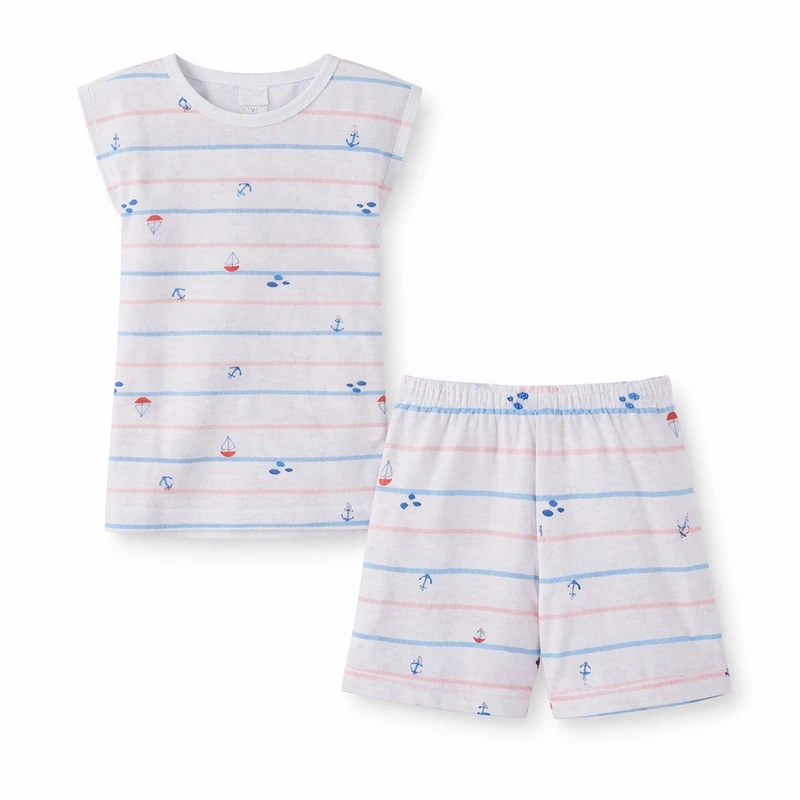 ست تی‌شرت آستین کوتاه و شلوارک راحتی دخترانه لوپیلو مدل ۲۰۰