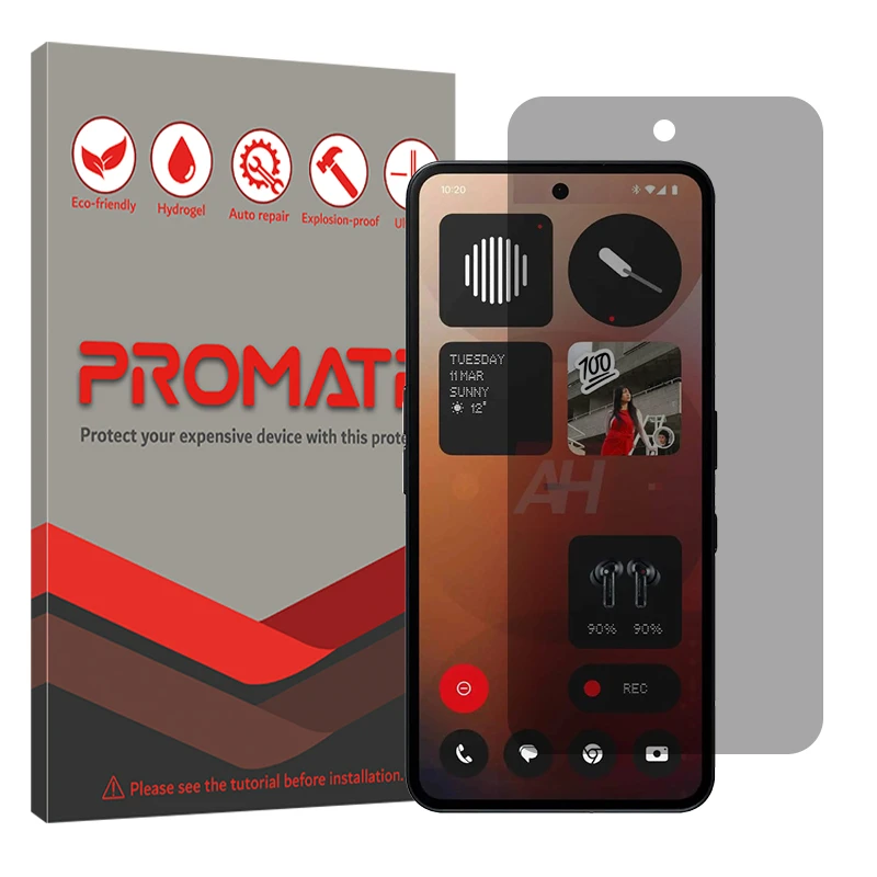 محافظ صفحه نمایش حریم شخصی پرومیت مدل Resistant مناسب برای گوشی موبایل ناتینگ Phone 3a Pro