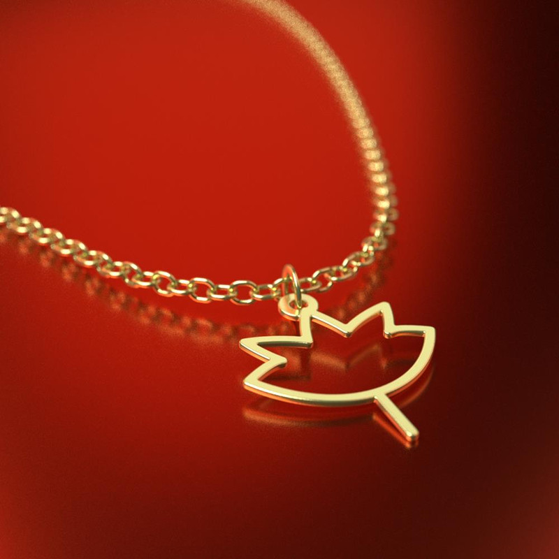 گردنبند طلا 18 عیار زنانه مدوپد مدل برگ کد RNA16030