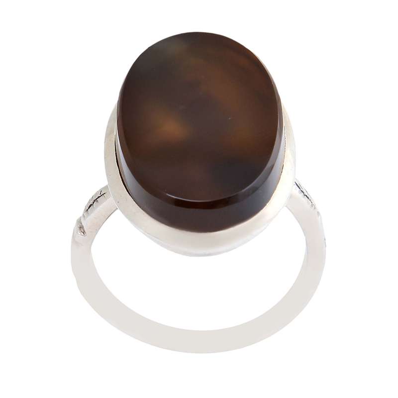 انگشتر نقره مردانه مدل عقیق جزع رکاب دست ساز کد AM_2483