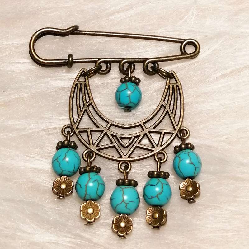 سنجاق سینه زنانه مدل فيروزه