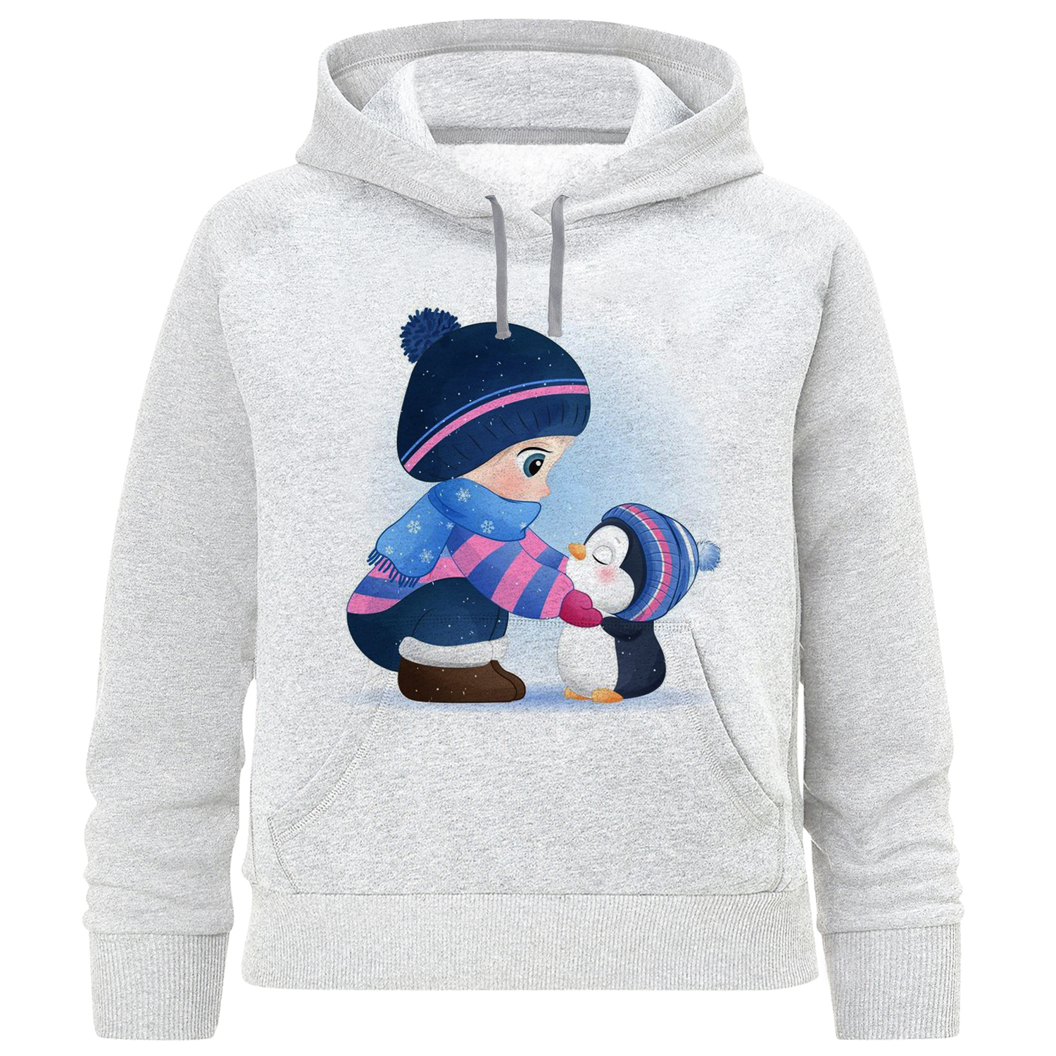 هودی دخترانه مدل پسر و پنگوئن F785