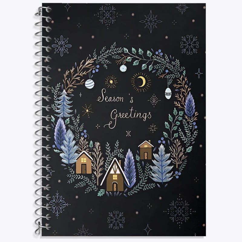 دفتر زبان 50 برگ خندالو مدل دو خط طرح کریسمس (Christmas) کد N4701